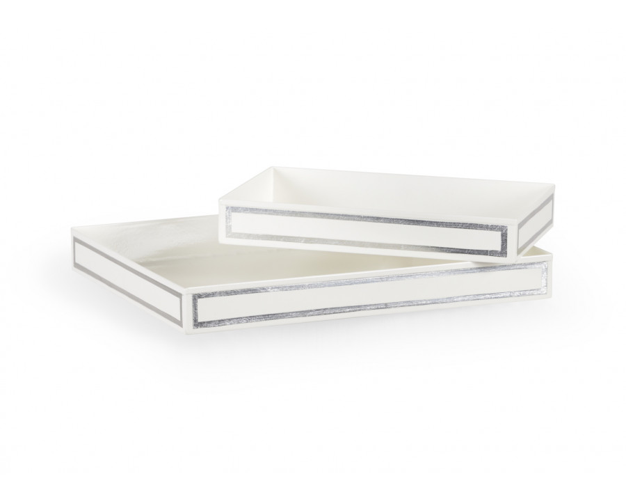 Chelsea House Ibiza Bath Nested Trays (S2) - Cream/Metallic Silver