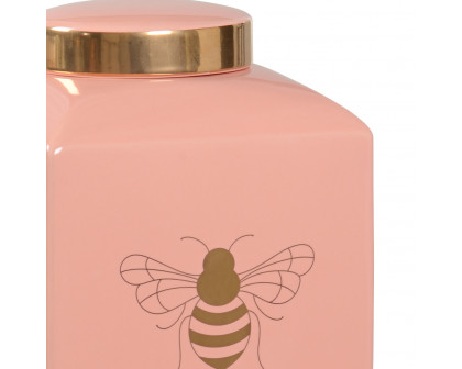 Chelsea House Bee Gracious Ginger Jar - Coral