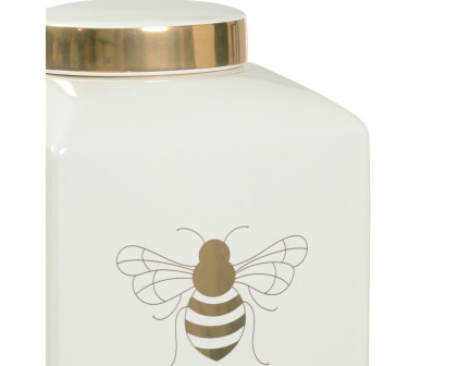 Chelsea House Bee Gracious Ginger Jar - White