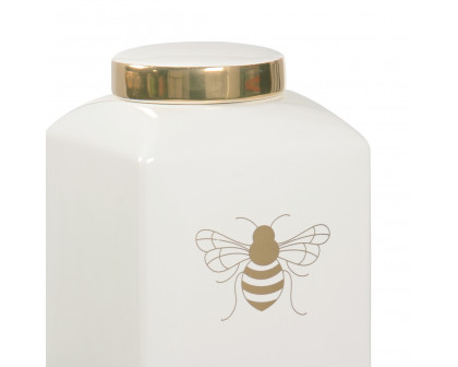 Chelsea House Bee Kind Ginger Jar - White