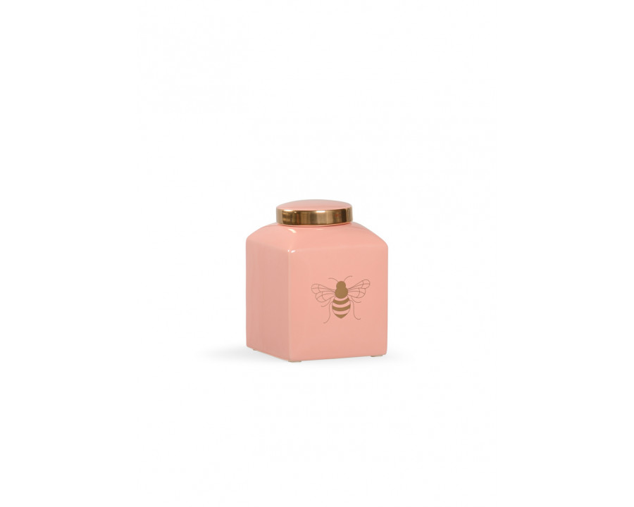 Chelsea House Bee Kind Ginger Jar - Coral