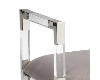 Chelsea House Master Suite Bench - Clear/Polished Nickel/Gray