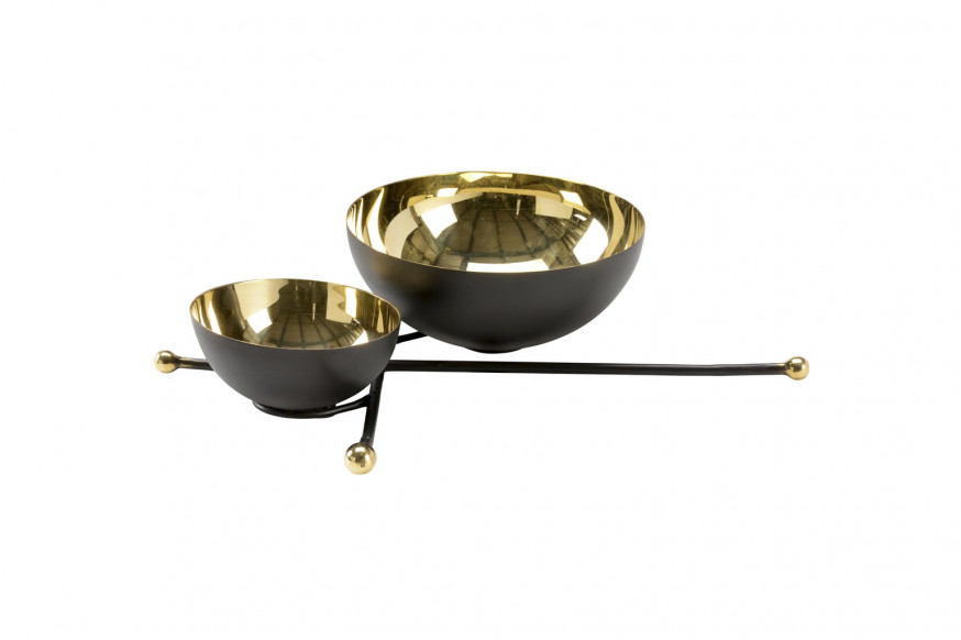 Chelsea House™ Double Cluster Bowls - Polished/Black Lacquered