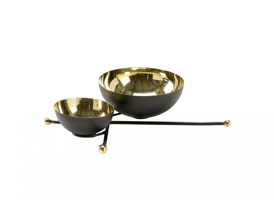 Chelsea House - Double Cluster Bowls in Polished/Black Lacquered