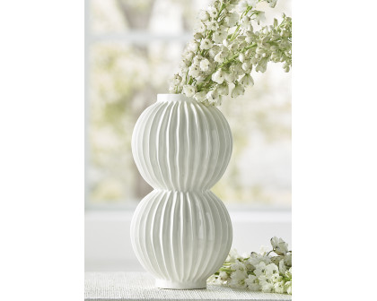 Chelsea House - Organic Disc Vase in White