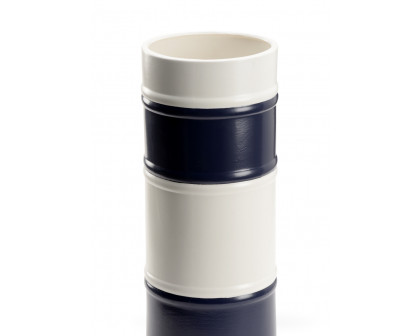 Chelsea House - Regatta Vase 1 in Matte White/Navy