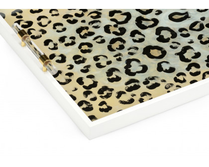 Chelsea House - Leopard Patterned Tray in White/Leopard