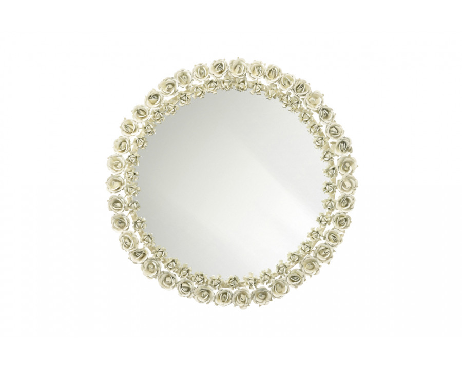 Chelsea House - Flourish Mirror in Antique White/Clear/Plain