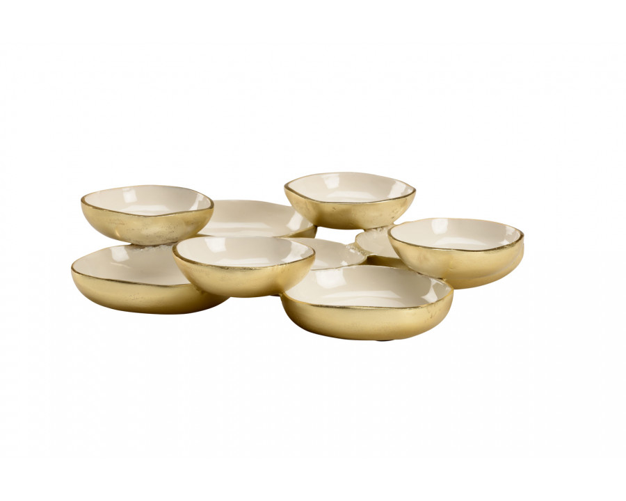 Chelsea House - Multidimensional Tray in Gold/Cream