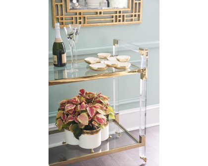 Chelsea House - Multidimensional Tray in Gold/Cream