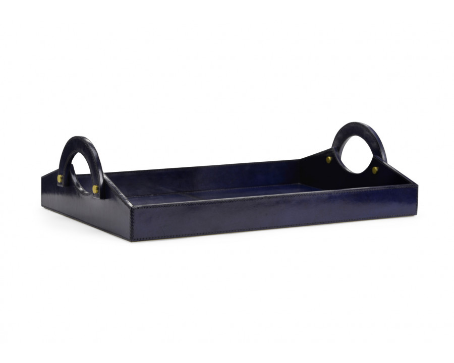 Chelsea House - Leather Tray in Midnight Blue