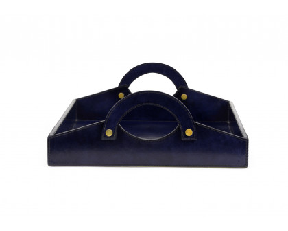 Chelsea House - Leather Tray in Midnight Blue