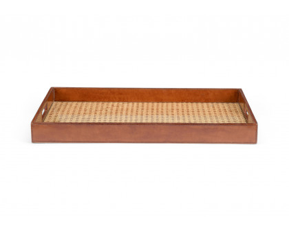 Chelsea House - Leather Tray in Clear/Natural/Cognac