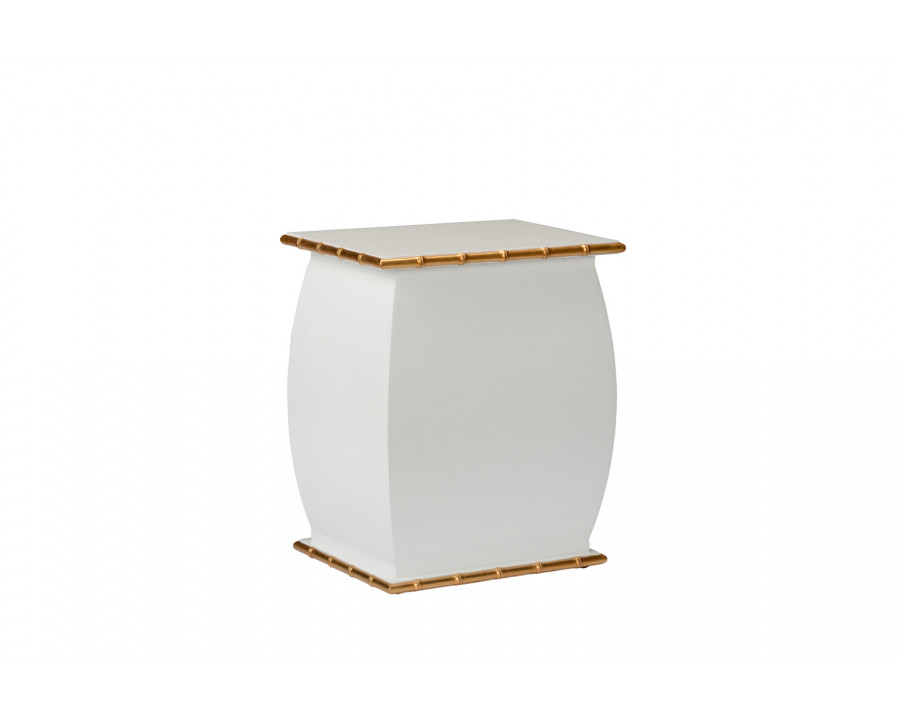 Chelsea House - Wooden Drinks Table in White Lacquer/Gold Leaf