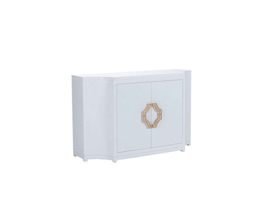 Chelsea House - Jean Credenza in White Lacquer/Gold Leaf