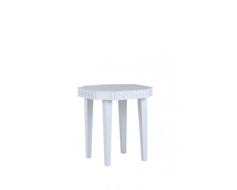 Chelsea House - Thurman Side Table in White Lacquer