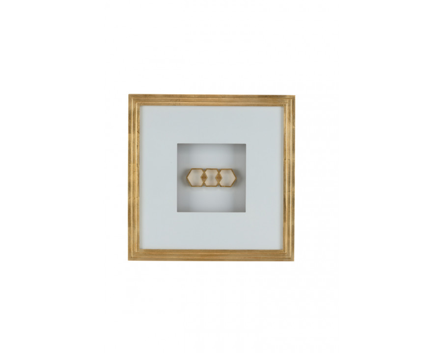 Chelsea House - Honeycomb Shadow Box in Antique Gold Leaf