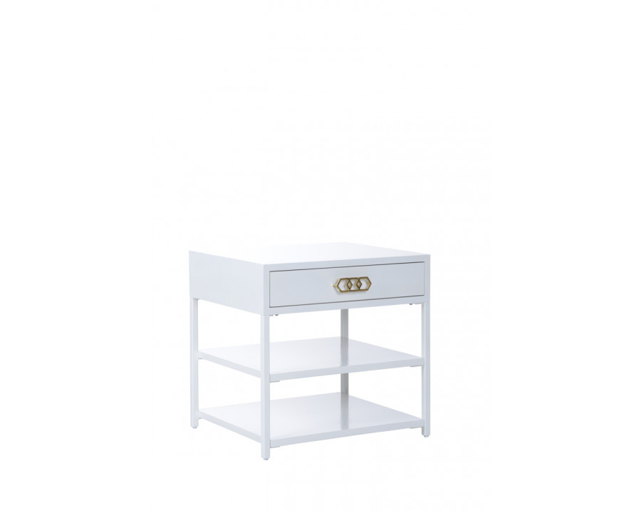 Chelsea House - Tiffany Side Table in White/Metallic Gold