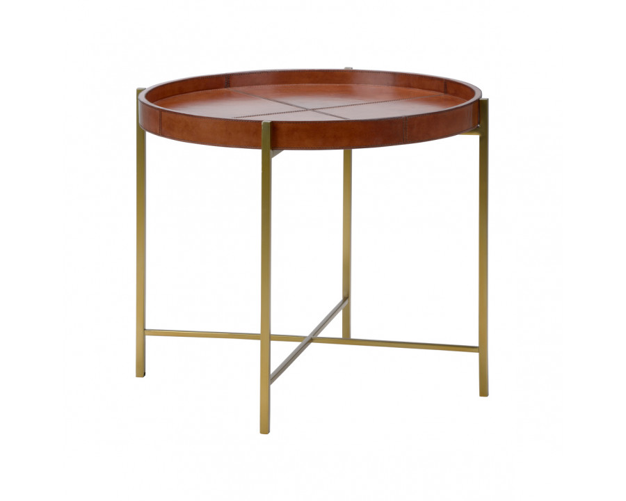 Chelsea House - Loft Side Table in Tan, Leather