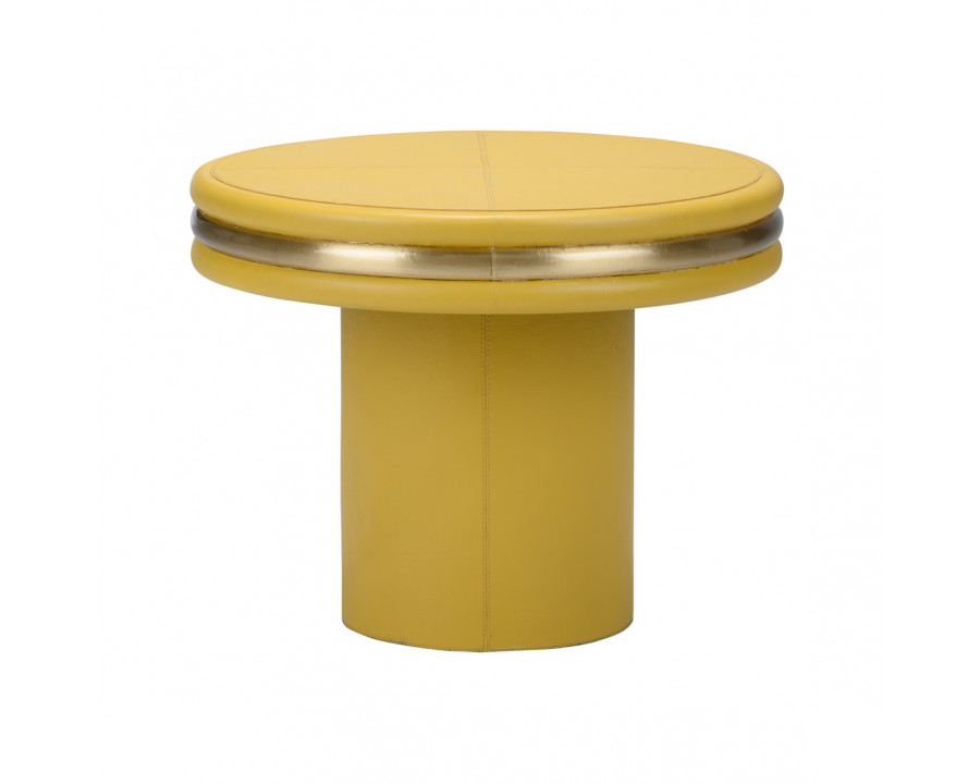 Chelsea House - Edison Coffee Table in Mustard/Hand Finished, Leather