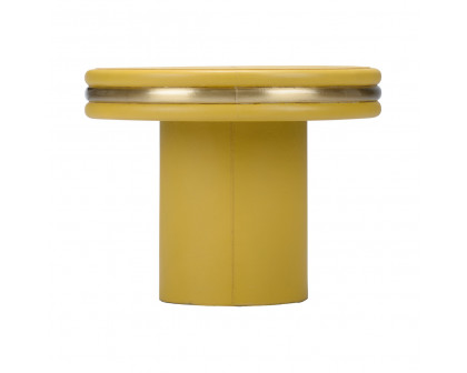 Chelsea House - Edison Coffee Table in Mustard/Hand Finished, Leather