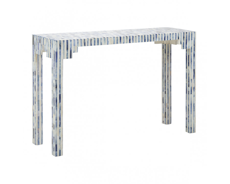 Chelsea House - Bone Inlay Console in Blue/Cream