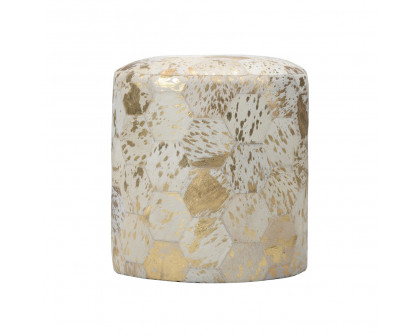 Chelsea House - Lux Pouf in Gold/White