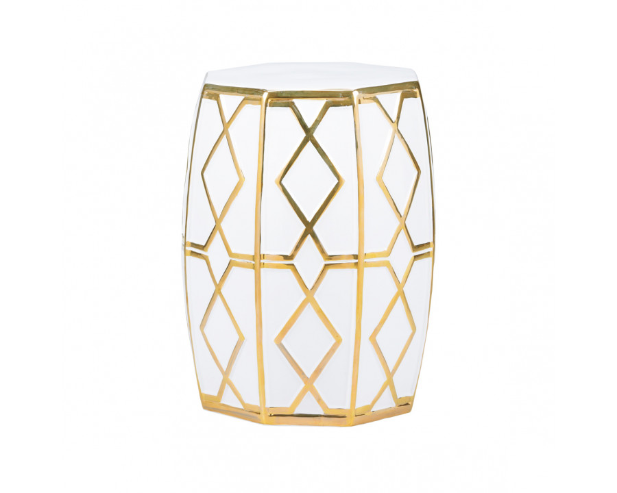 Chelsea House Andreu Garden Stool - White/Gold