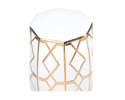 Chelsea House Andreu Garden Stool - White/Gold