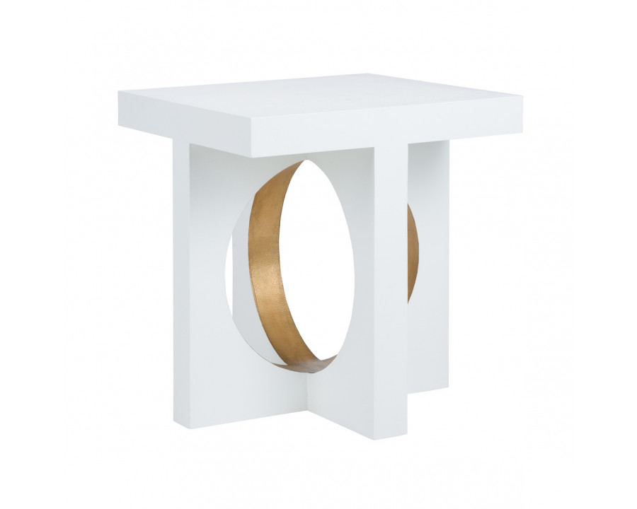 Chelsea House - Swoop Side Table in White/Metallic Gold