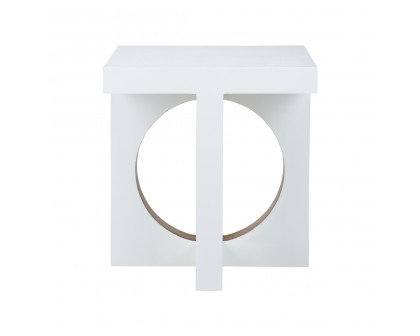 Chelsea House - Swoop Side Table in White/Metallic Gold