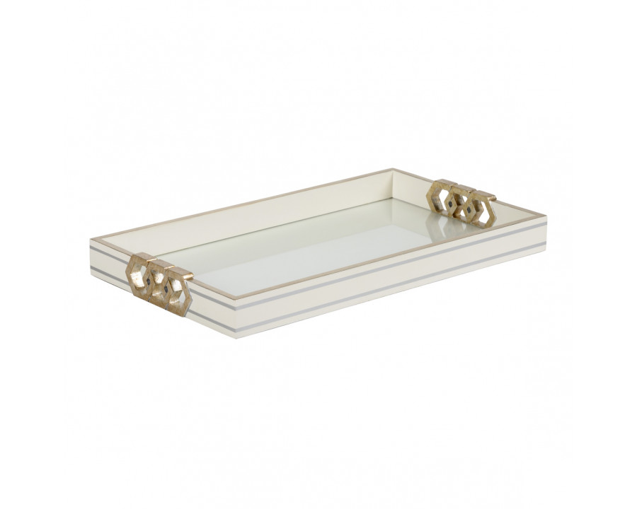 Chelsea House Copas Serving Tray - White/Silver