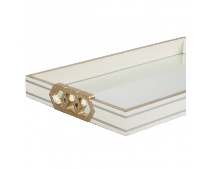 Chelsea House Copas Serving Tray - White/Silver