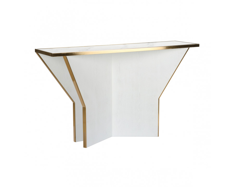 Chelsea House - Intersecting Console Table in Natural White