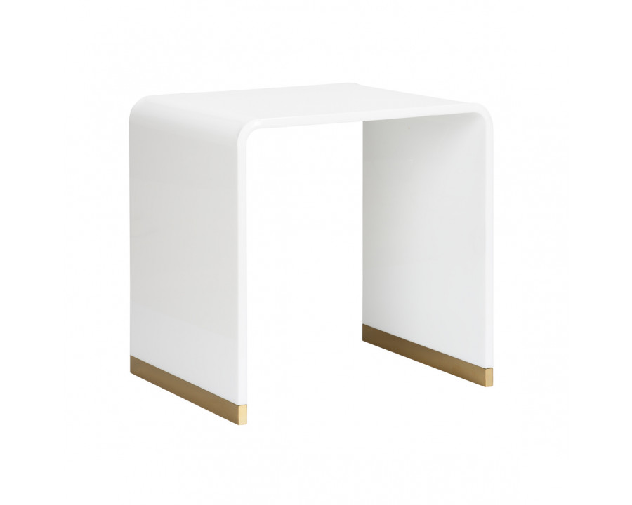 Chelsea House - Waterfall End Table in White/Polish