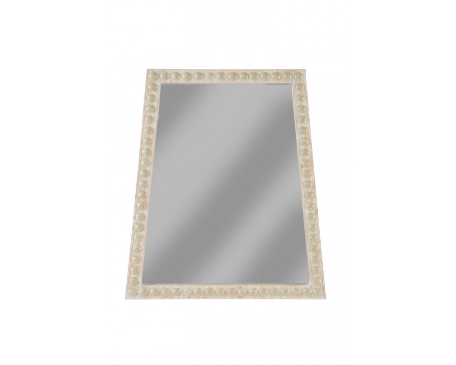 Chelsea House - Trapezoid Mirror in White Washed Tan/Clear/Plain