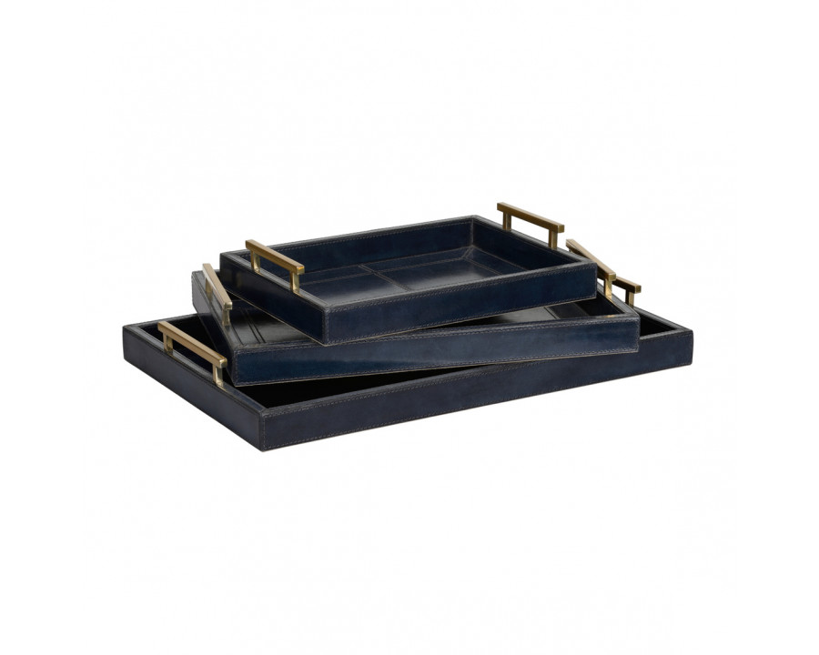 Chelsea House Assured Trays (S3) - Midnight Blue/Antique Brass