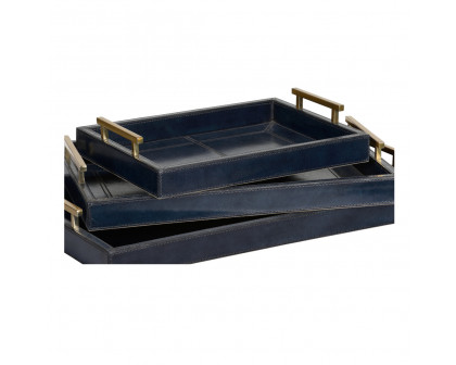 Chelsea House Assured Trays (S3) - Midnight Blue/Antique Brass