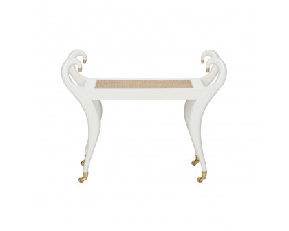 Chelsea House - Swan Vanity Bench in White/Natural