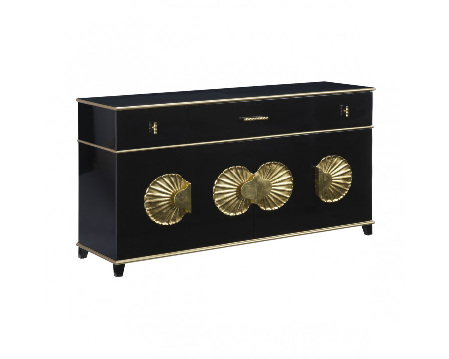 Chelsea House - Palm Beach Buffet Cabinet in Gloss Black/Metallic Gold