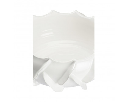 Chelsea House - Shard Bowl in Glossy White