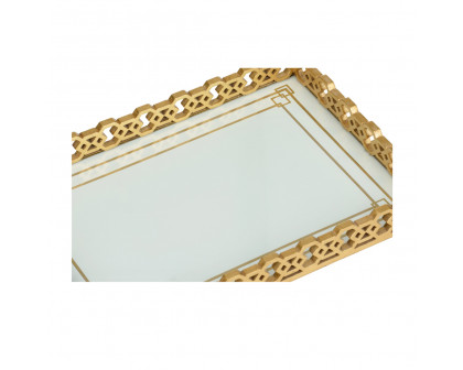 Chelsea House Alexis Tray - Gold Leaf/White/Clear