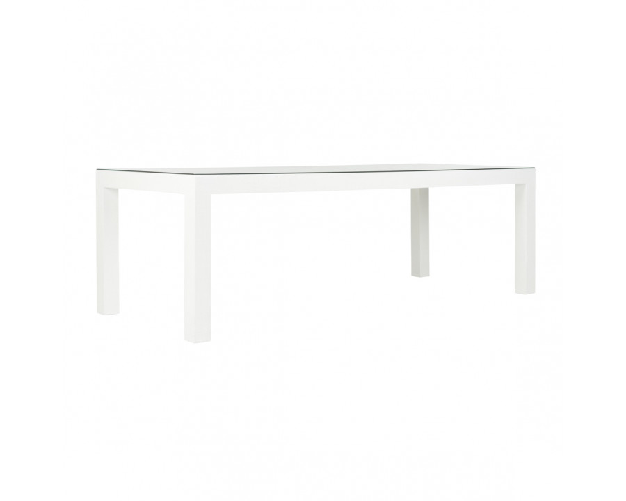 Chelsea House - Sanibel Dining Table in White Lacquer/Clear