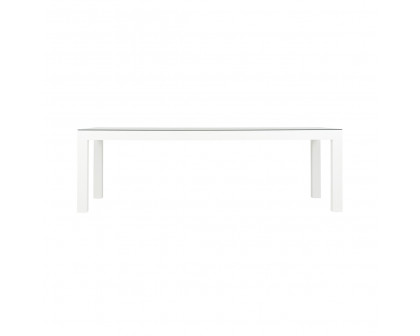 Chelsea House - Sanibel Dining Table in White Lacquer/Clear