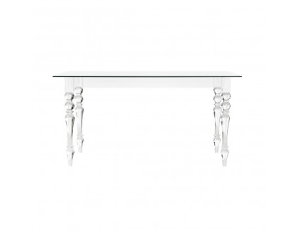 Chelsea House - Violet Desk/Dining Table in Clear/Plain