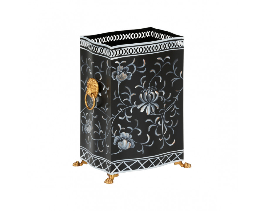 Chelsea House Wastebasket - Black/White/Gold