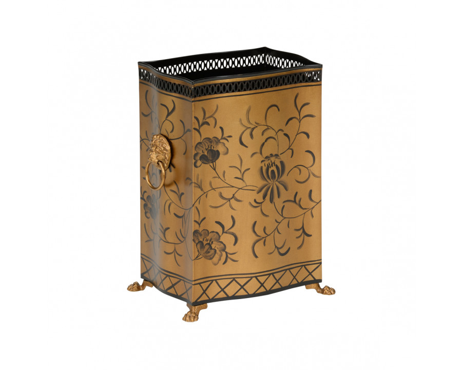 Chelsea House Wastebasket - Black/Gold