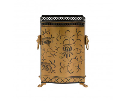 Chelsea House Wastebasket - Black/Gold