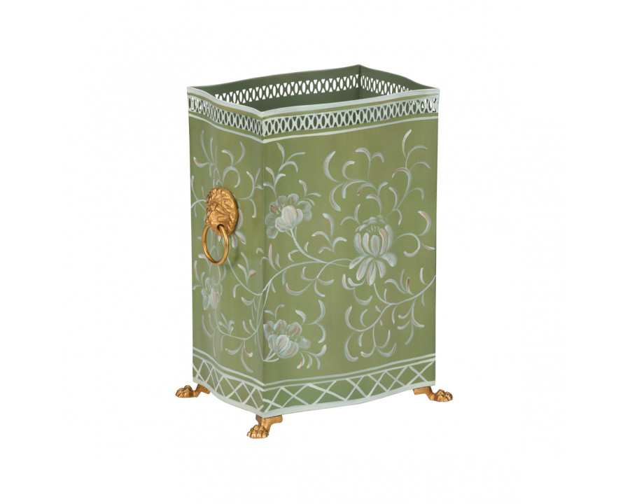 Chelsea House Wastebasket - Green/Cream