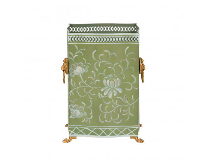 Chelsea House Wastebasket - Green/Cream